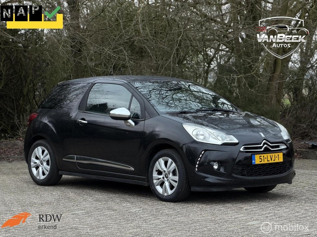 Citroen DS3 1.6 So Chic Nwe Apk, Voorwielaandrijving, Euro 5, 4 cilinders, Zwart