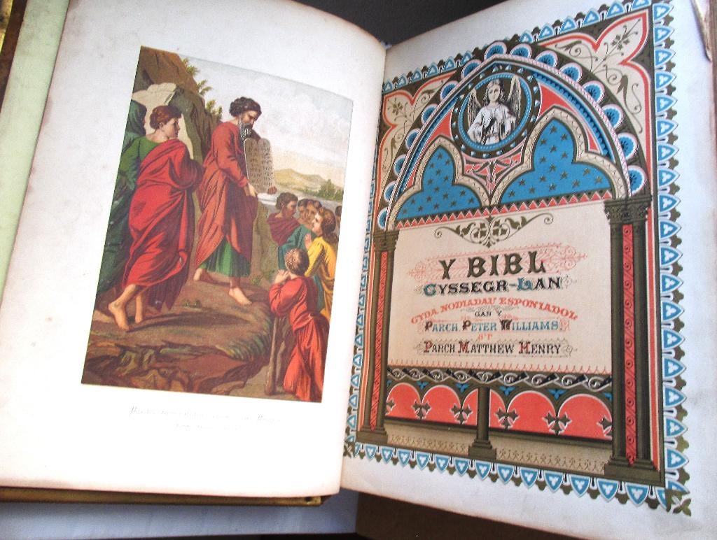 Bijbel Wales~Koperen Sloten~ca 1880~Testament welsh, Antiek en Kunst, Antiek | Boeken en Bijbels, Ophalen of Verzenden