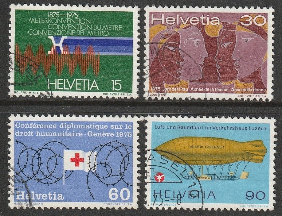 Zwitserland 1975 1046/1049 Diverse oa Zeppelin, Gest, Ophalen of Verzenden, Gestempeld