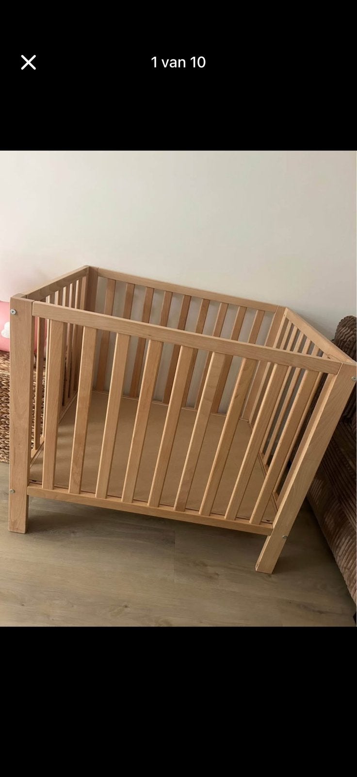 Baby box incl boxmatras matrashoes Boxkleed Jolijn, Kinderen en Baby's, Boxen, Ophalen, Zo goed als nieuw, Boxkleed