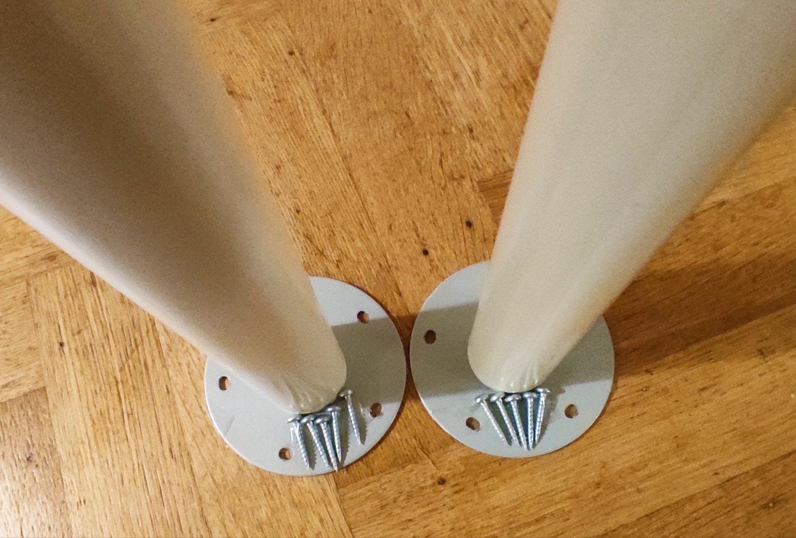 IKEA Olov Verstelbare Tafelpoot - Wit (2 stuks), Tafelpoot, Gebruikt, 50 tot 100 cm, Metaal