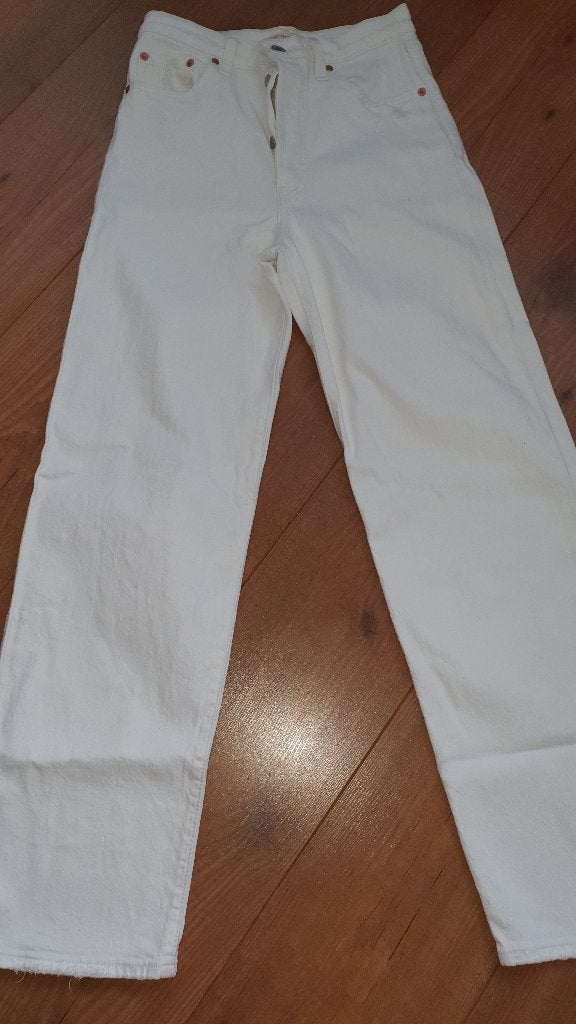Broek Levi's Ribcage Straight Ankle jeans spijkerbroekmt 26, Ophalen, Wit, Nieuw, W27 (confectie 34) of kleiner