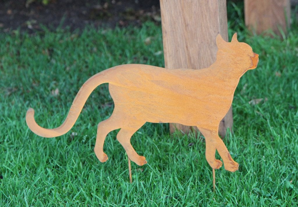 Tuinsteker poes, kat, blikvanger, metaal, decoratie, Robanjer, Nieuw, Ophalen of Verzenden, Harmelen