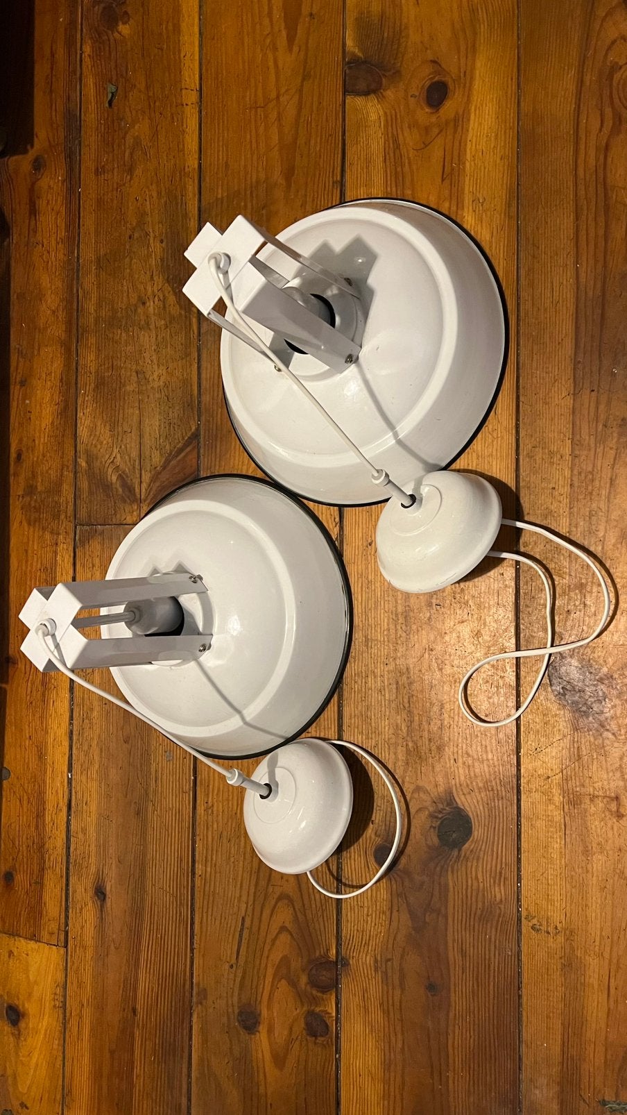 Witte Industriele Emaille Hanglamp Mexlite XV Steinhauer, Ophalen of Verzenden, Zo goed als nieuw, Overige materialen, Industrieel