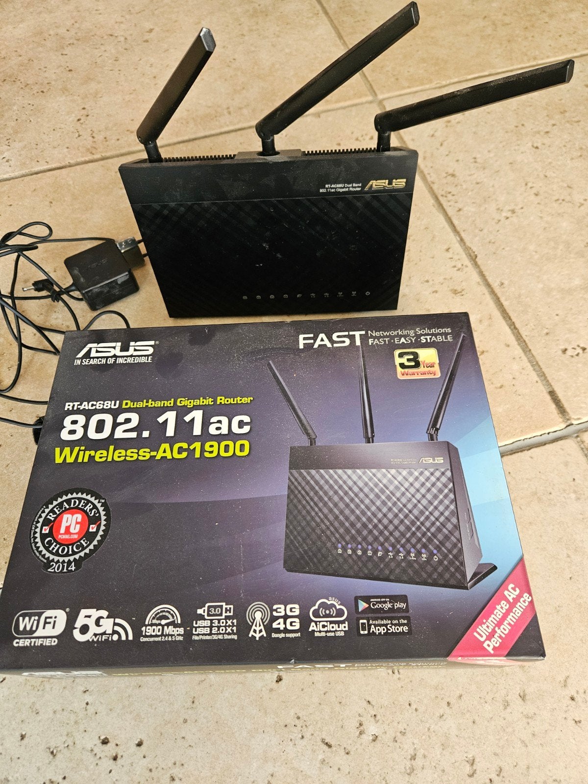 ASUS RT-AC68U Dual-band Gigabit Router, Computers en Software, Routers en Modems, Ophalen of Verzenden, Gebruikt, Router, ASUS