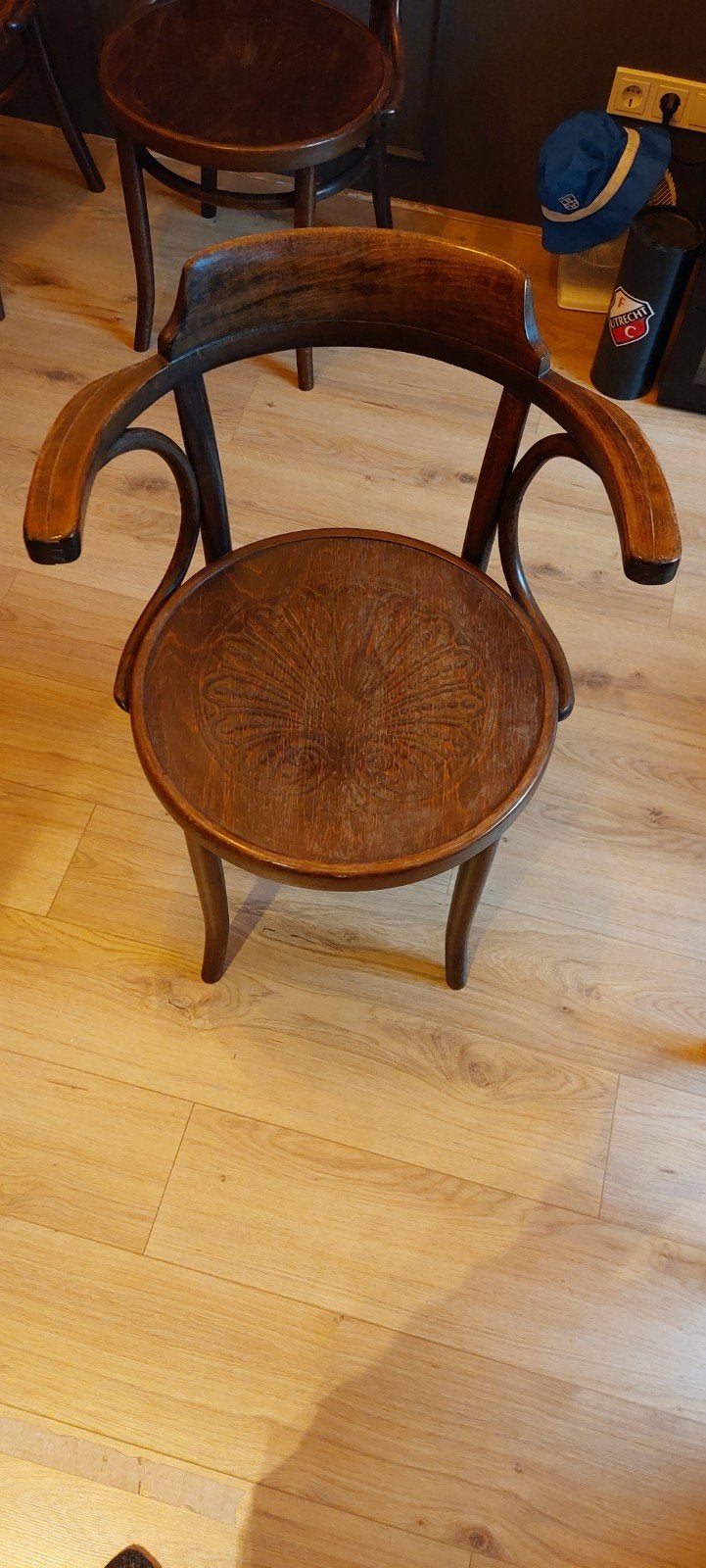 6 authentieke Thonet stoelen met mooie bruine tafel, Ophalen, Gebruikt, Bruin, Klassiek