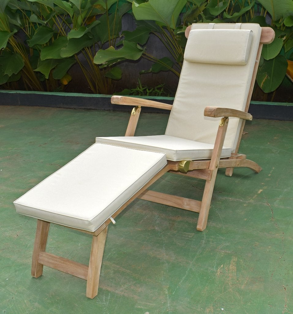 AB Grade Kwaliteit Teak Teakhouten Deckchair met Kussen, Ophalen, Nieuw, Teakhout, Verstelbaar