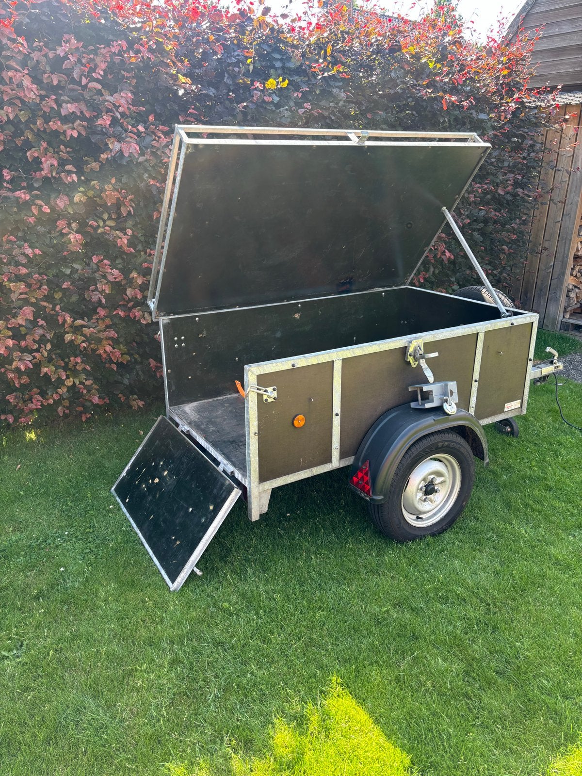 bagageaanhanger met deksel en reservewiel, Auto diversen, Aanhangwagen-onderdelen, Ophalen of Verzenden, Gebruikt