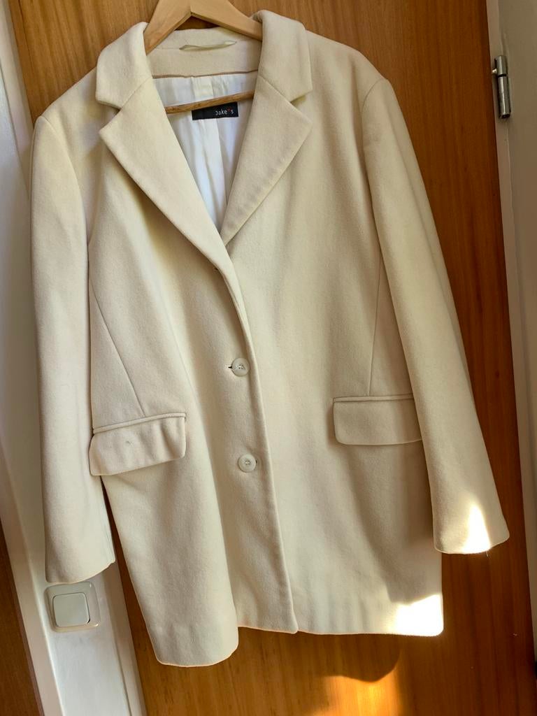 Roomkleurige blazer maat 42 wol met cashmer, Overige kleuren, Maat 42/44 (L), Ophalen of Verzenden, Jasje