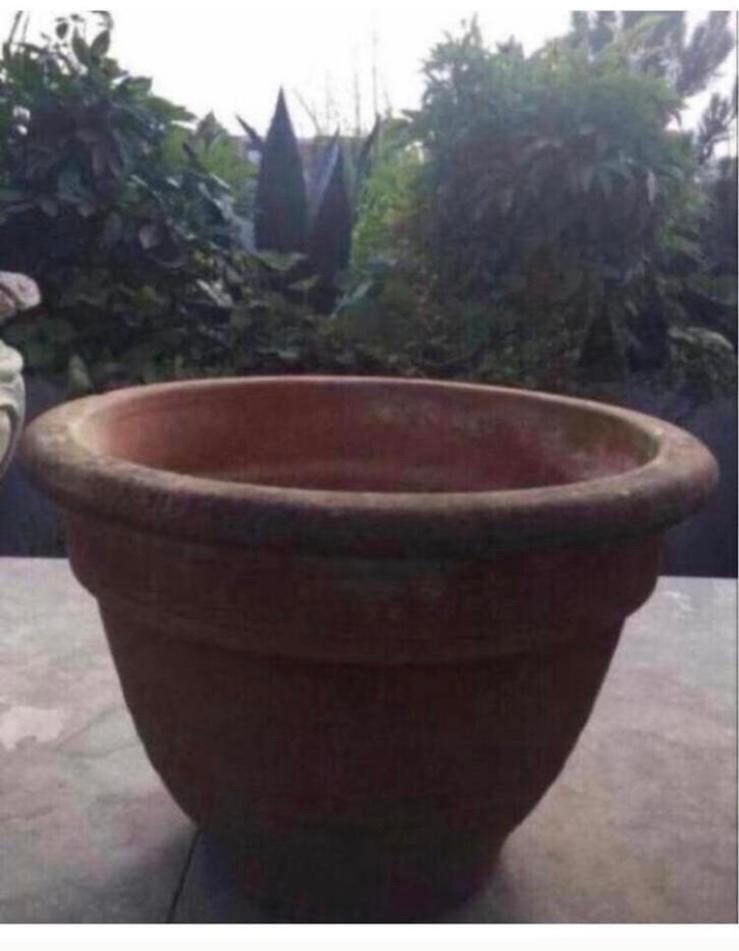 Oude Italiaanse Terracotta grote 43cm bloempot uniek, Tuin en Terras, Ophalen, Gebruikt, 40 cm of meer, Rond