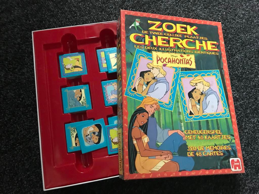 Disney Pocahontas Zoek de Twee Gelijk Plaatjes Geheugenspel, Een of twee spelers, Ophalen, Gebruikt