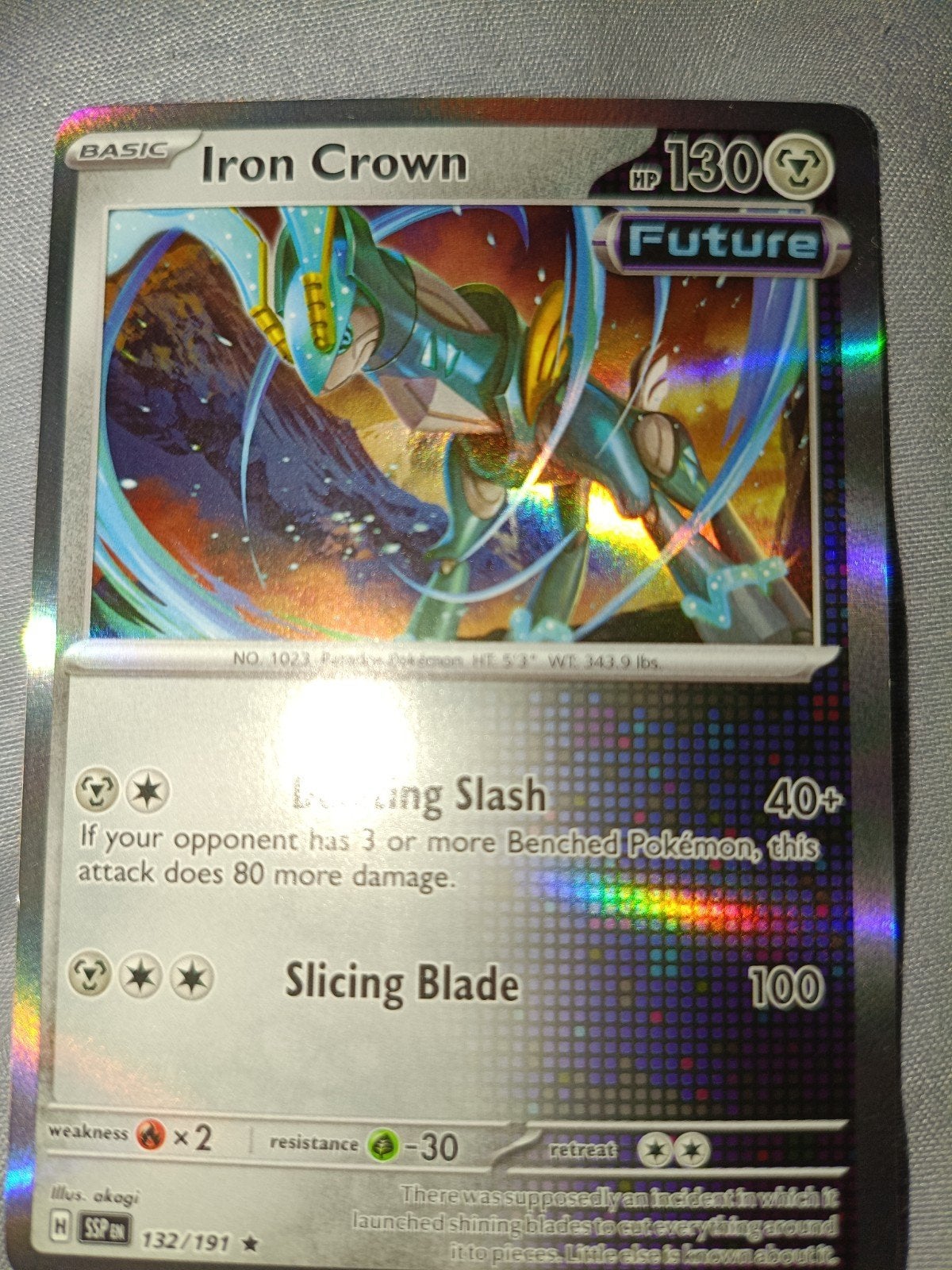 Iron Crown Pokémon Kaart - Future - Zeldzaam Holografisch, Ophalen of Verzenden