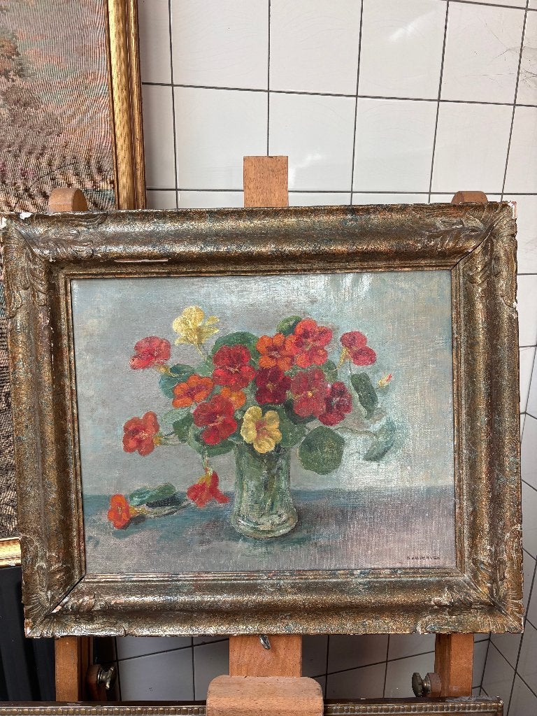 Olieverfschilderij Bloemenstilleven E. van der Ven, Antiek en Kunst, Ophalen