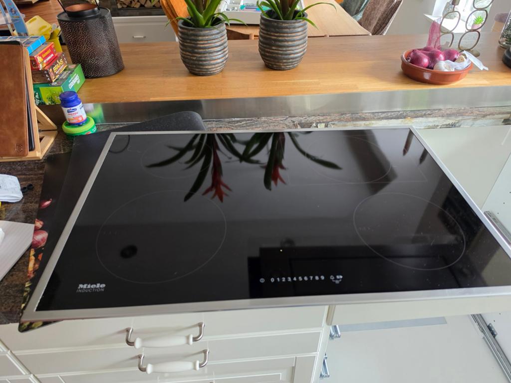Miele KM7210 FR RVS inductie kookplaat 80 cm, 4 zones, Witgoed en Apparatuur, Kookplaten, Ophalen, 4 kookzones, Zo goed als nieuw