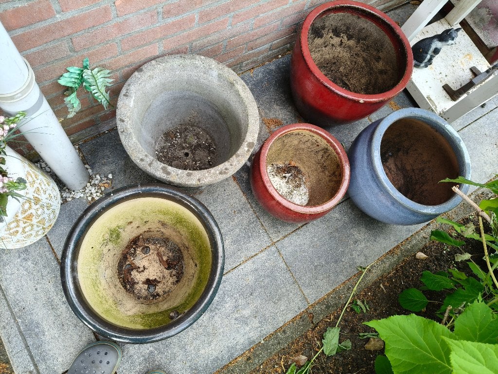 bloempot, Tuin en Terras, Bloempotten, Gebruikt, Rond, Minder dan 40 cm, Ophalen