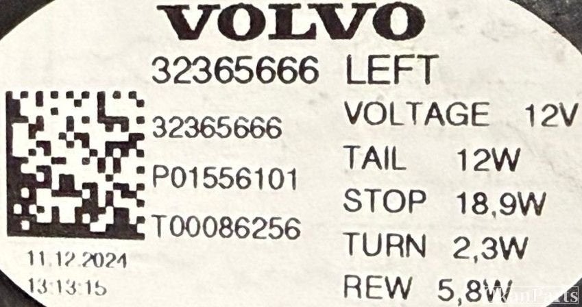 Volvo C40 LED linker achterlicht links 32365666, Info@fabrikant.eu, Fabrikantstraat 1
1000 AA  Amsterdam, NL, Ophalen of Verzenden