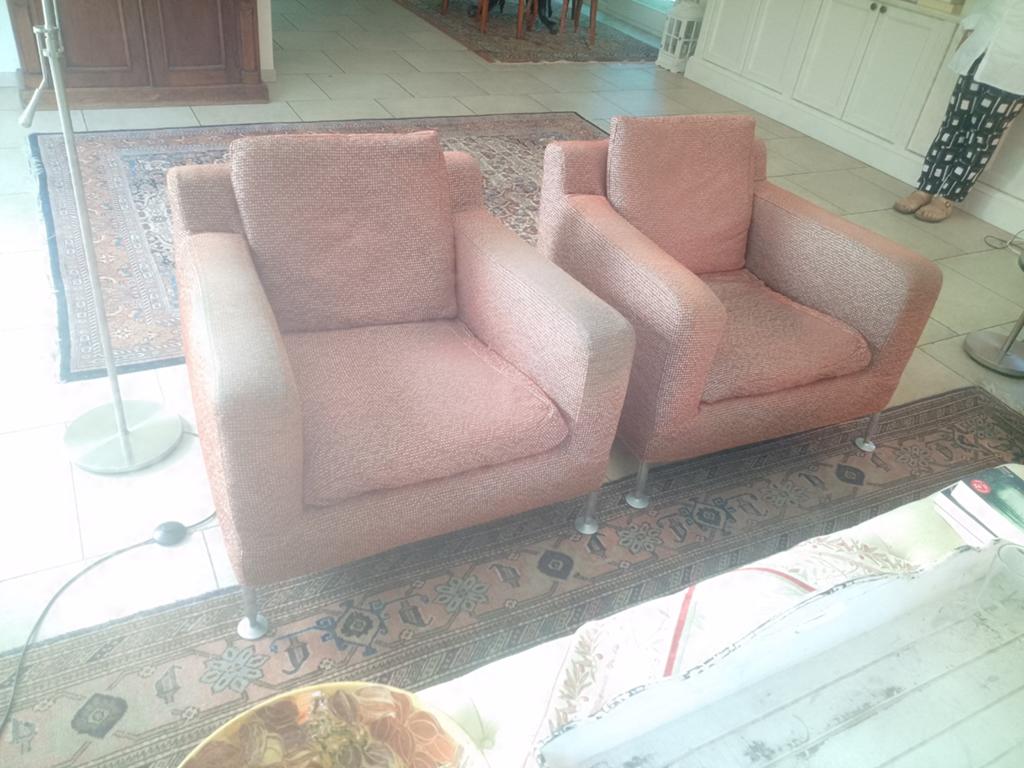 2x B&B Italia fauteuil model Harry, Ophalen, Gebruikt, Twee, Bruin