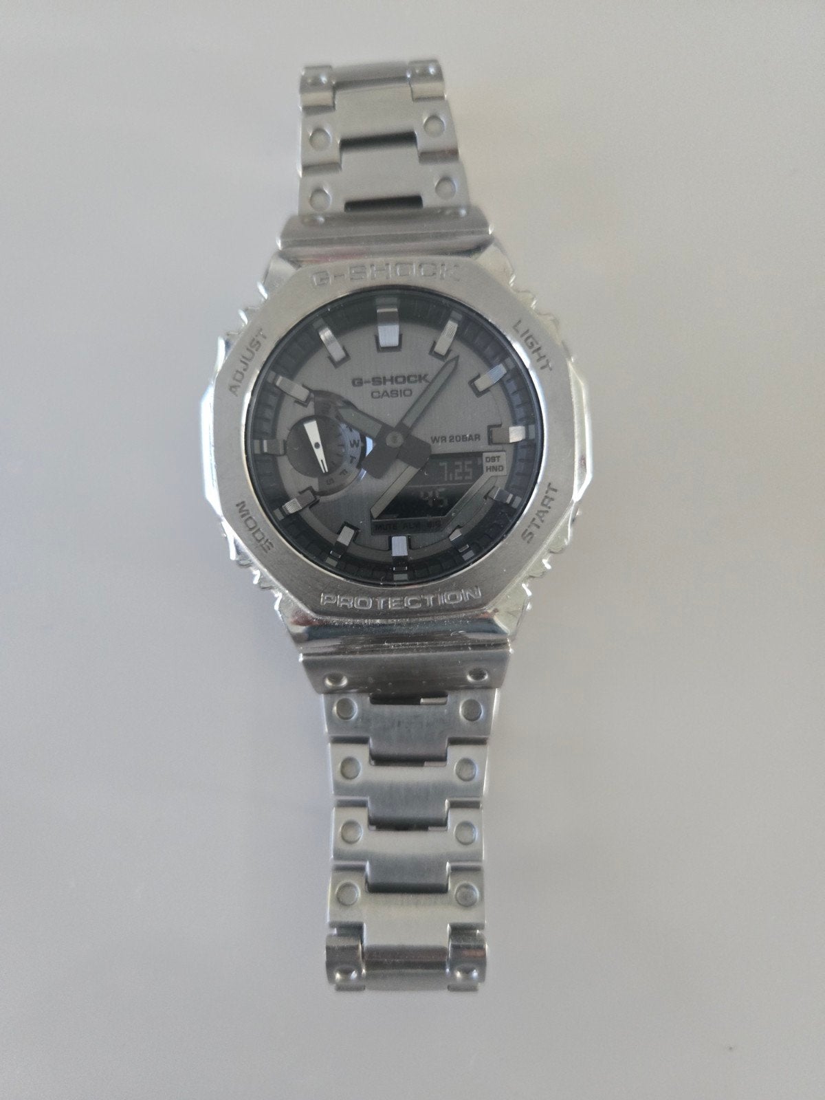 Casio G-Shock GA-2100 met stalen band, Sieraden, Tassen en Uiterlijk, Horloges | Heren, Staal, Polshorloge, Ophalen of Verzenden