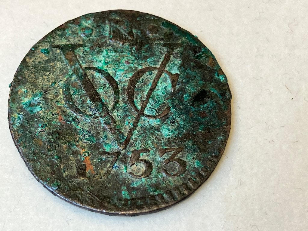VOC-duit Utrecht 1753 – originele 18e-eeuwse munt, Verzenden, Vóór koninkrijk, Overige waardes, Losse munt