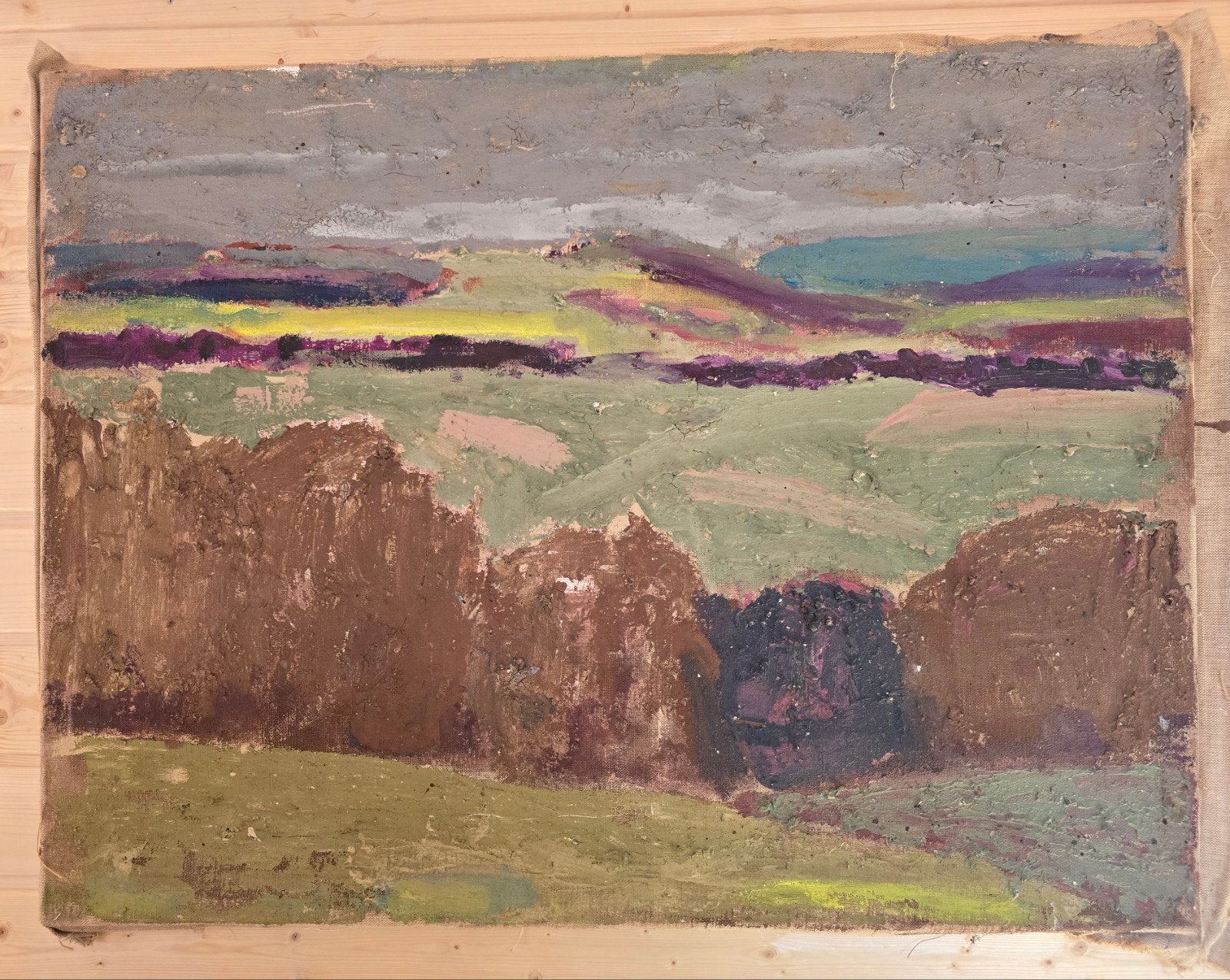 Zeer groot landschapsschilderij 75×100 cm van P.C. Kuiper, Ophalen of Verzenden
