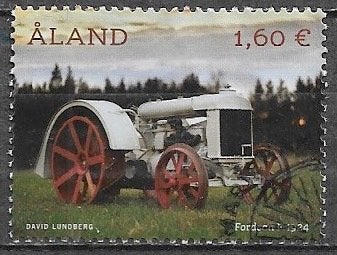 ALAND € 1,60 zegel Historische Tractoren - Fordson F- 2021, Verzenden, Finland, Gestempeld