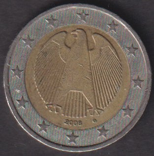 2 € munt Duitsland 2008 G. ADV. no.8 S., Verzenden, Duitsland, 2 euro, Losse munt