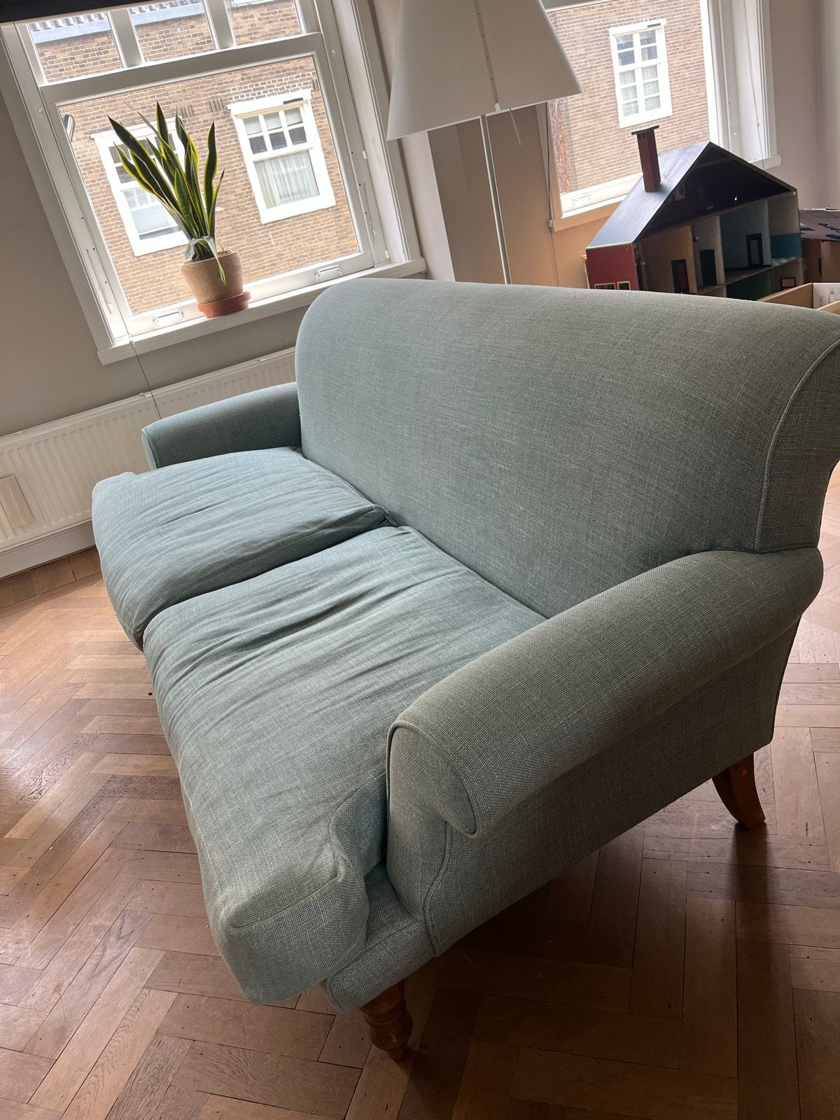 Zeegroene Grote Bank - 210x110x90 cm, Ophalen, Gebruikt, 100 tot 125 cm, Driepersoons
