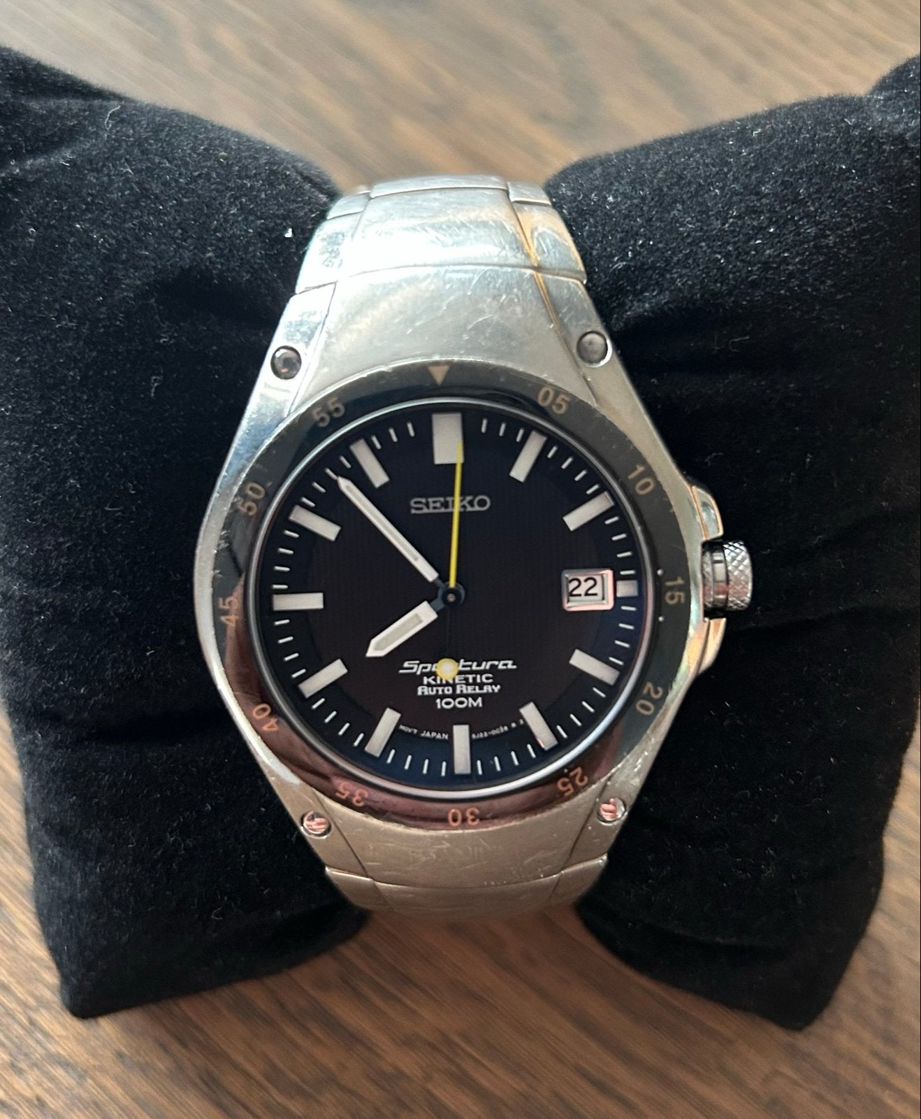 Seiko Sportura Kinetic Titanium Herenhorloge, Gebruikt, Polshorloge, Ophalen of Verzenden, Overige materialen