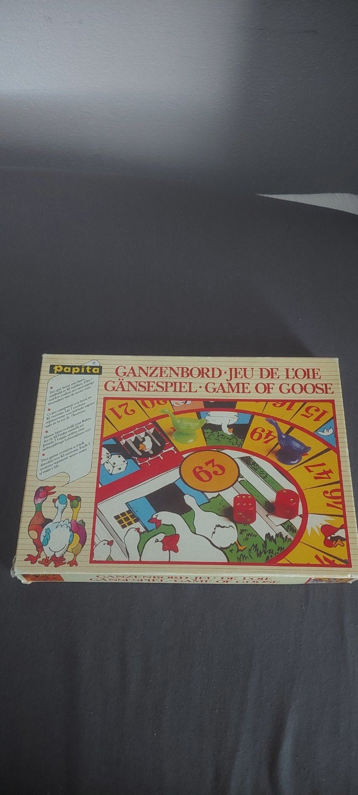 Papita Ganzenbord - Klassiek familiespel, Drie of vier spelers, Ophalen of Verzenden, Zo goed als nieuw, Papita