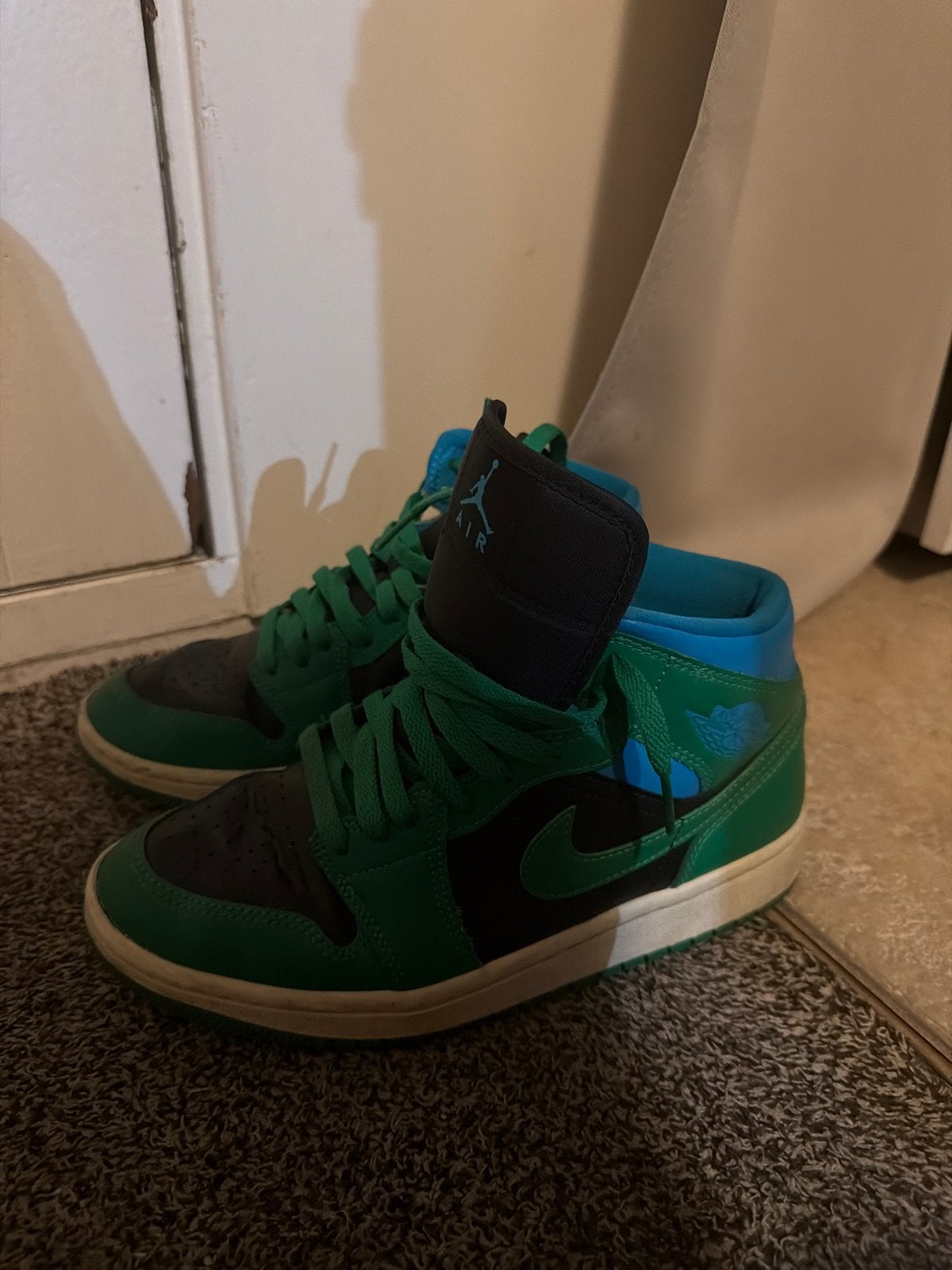 Jordan Mids - Groen, Wit & Turkoois, Kleding | Dames, Ophalen, Gedragen, Groen, Sneakers of Gympen