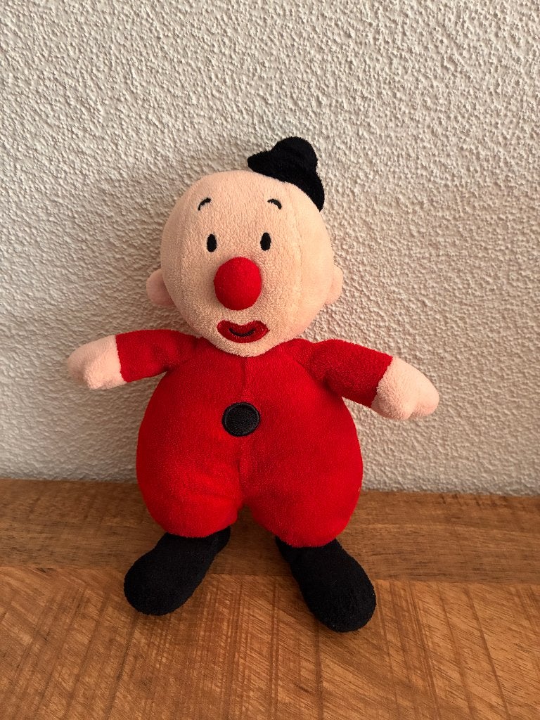 Bumba knuffel rode clown Bumbalu. 20 cm. PRIMA staat., Overige typen, Ophalen of Verzenden, Zo goed als nieuw, Middelgroot (20 tot 80 cm)