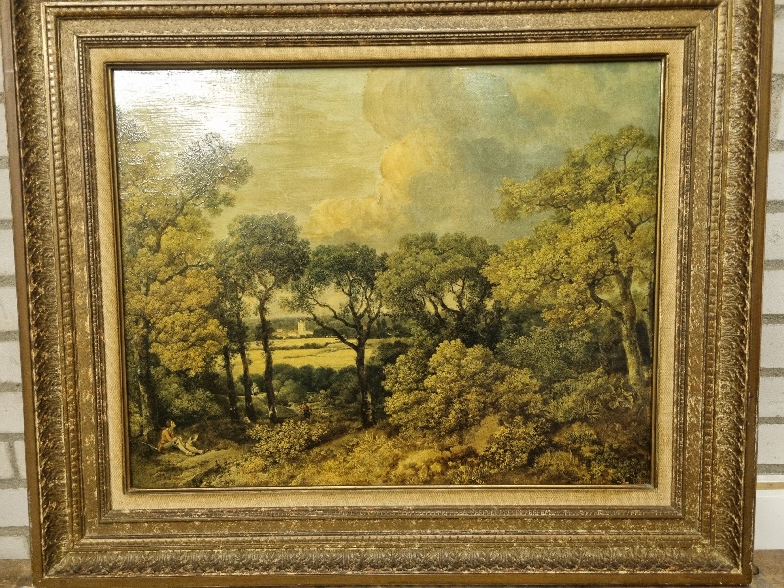 Gesigneerd schilderij boslandschap, Doek, Ophalen of Verzenden, Landschap, Olieverf