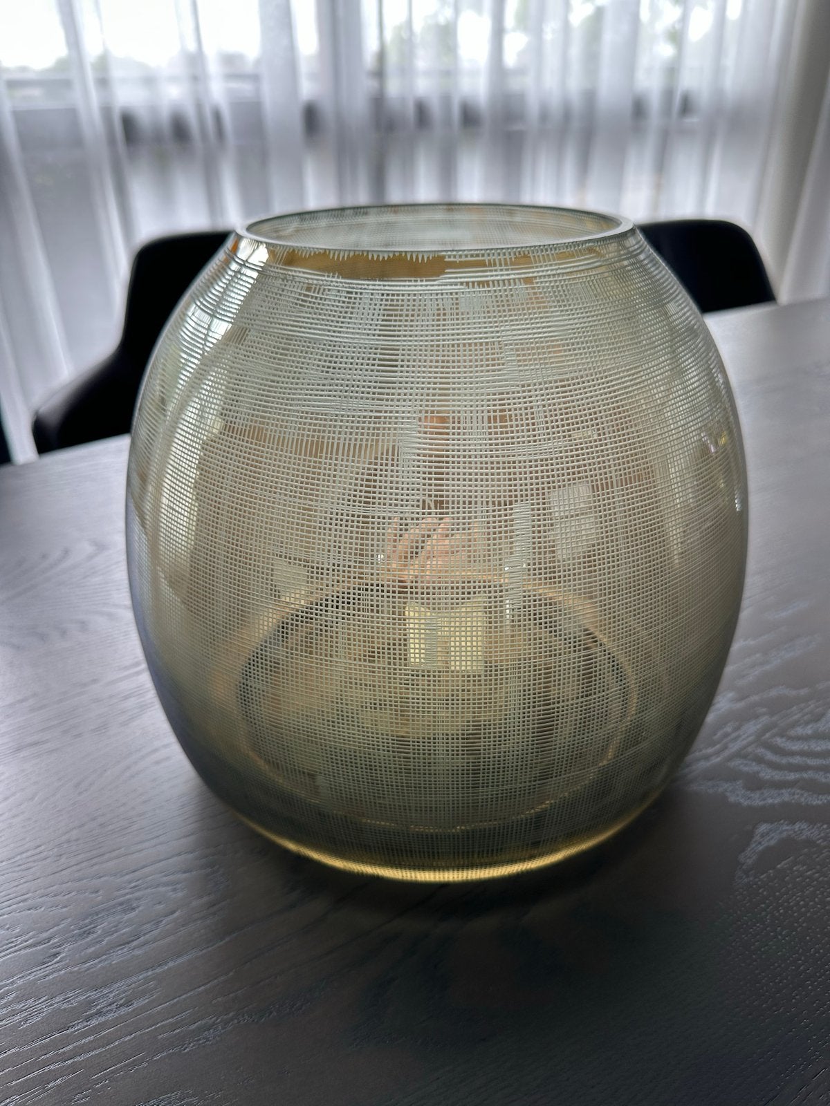 Pols Potten vaas met rasterpatroon, Met patroon/structuur, Nieuw, 27 cm, Ophalen of Verzenden
