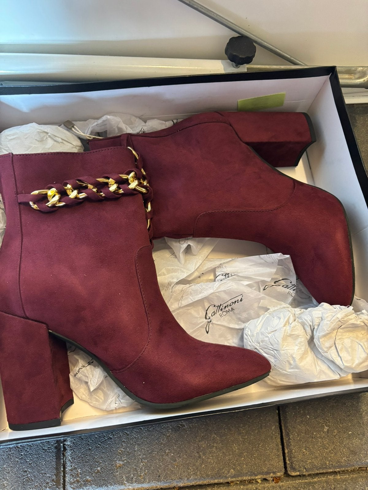Gattinoni korte enkel laarsjes met ketting maat 39 nieuw, ., Lage of Enkellaarzen, Nieuw, Ophalen of Verzenden