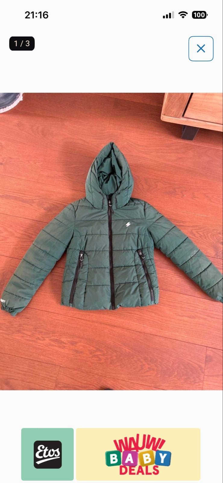 Superdry Groene Gewatteerde Jas - Maat S, Ophalen of Verzenden, Zo goed als nieuw, Maat 36 (S), Groen