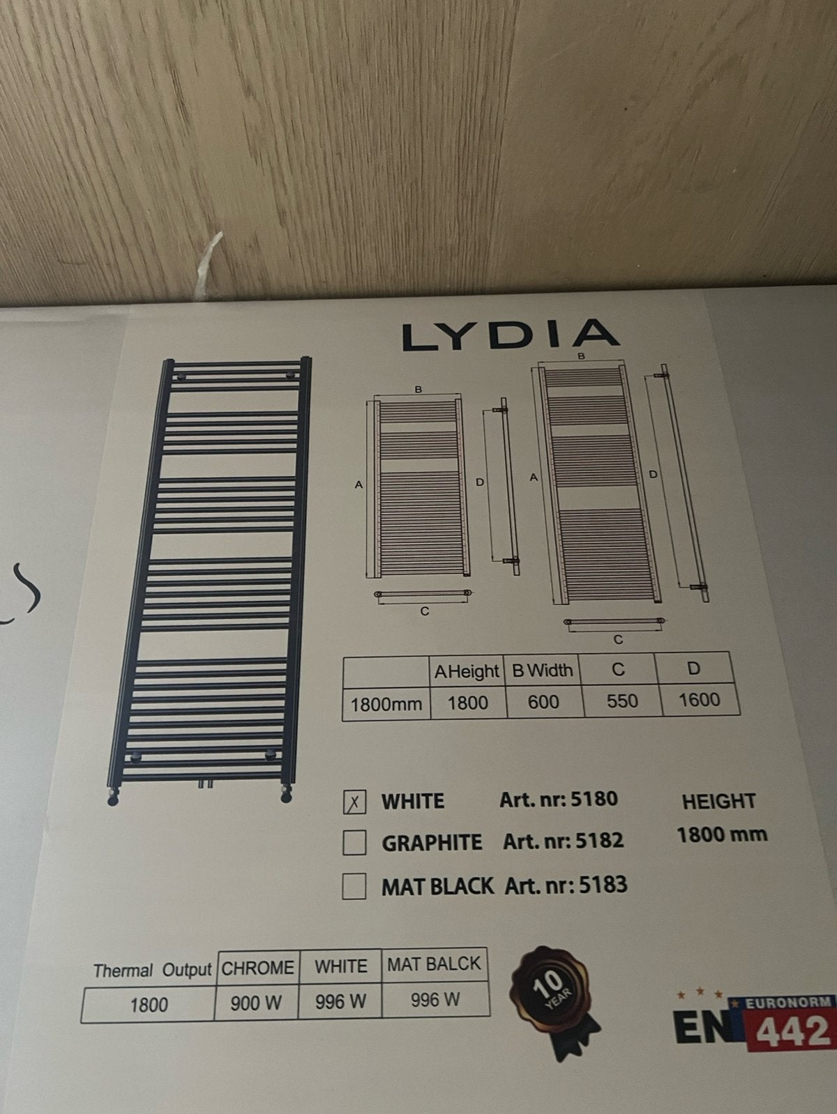 Nieuwe, nog verpakte design radiator merk Lydia, wit, Ophalen, Radiator, Nieuw, Minder dan 60 cm