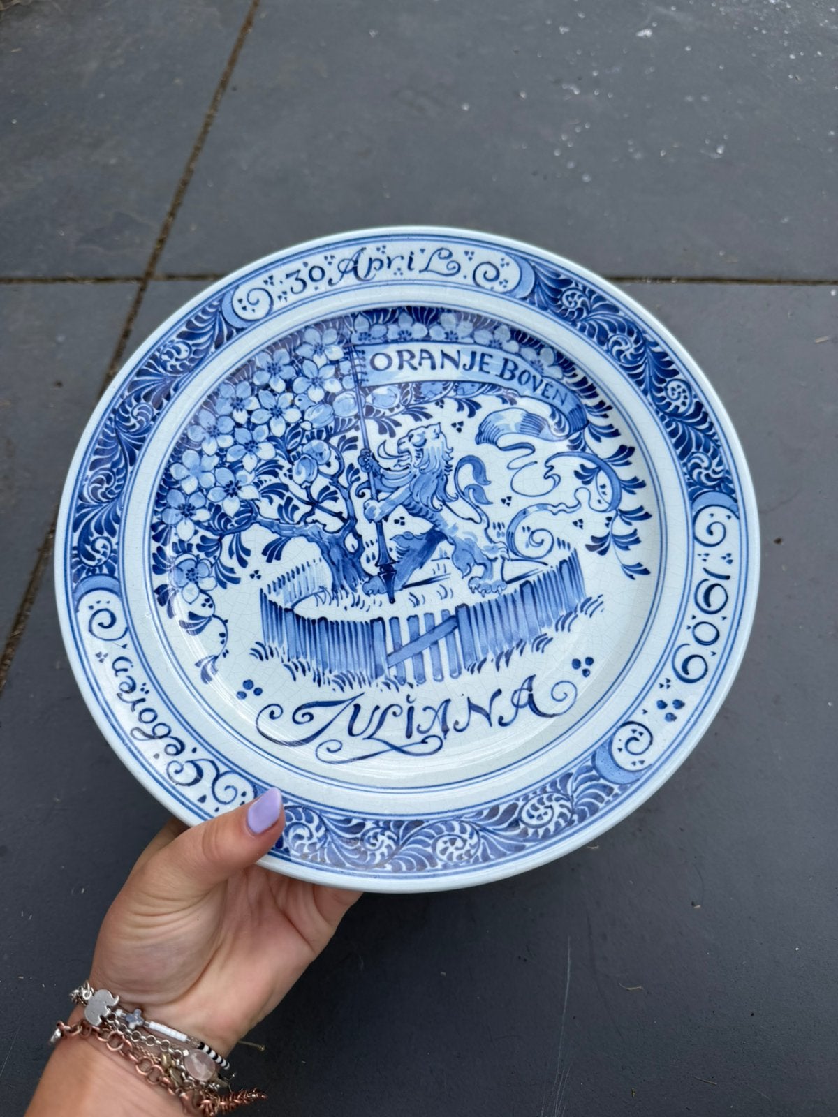 Delfs blauw bord, Antiek en Kunst, Antiek | Wandborden en Tegels, Ophalen of Verzenden