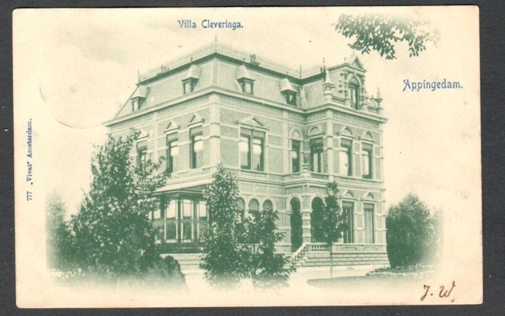 Oude Ansicht - Appingedam Villa Cleveringa - Gr., Ophalen of Verzenden, Voor 1920, Gelopen, Groningen