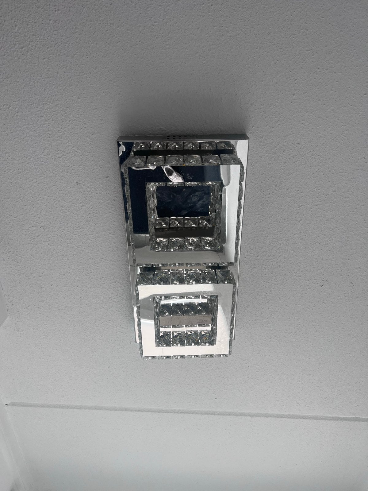 Moderne Eric Kluster Plafondlamp met Kristallen, Huis en Inrichting, Lampen | Plafondlampen, Zilver, Modern, Ophalen of Verzenden