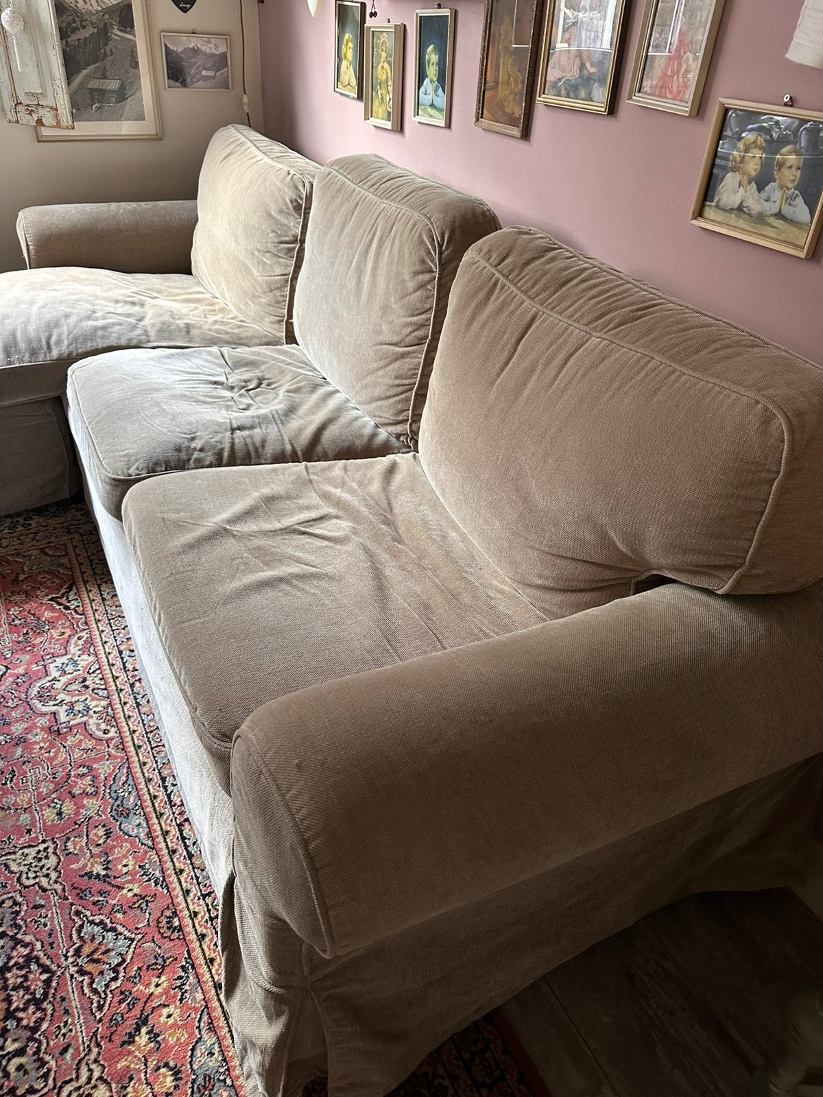 Ektorp bankstel met lounge gratis, Huis en Inrichting, Ophalen, Gebruikt, 75 tot 100 cm, Driepersoons