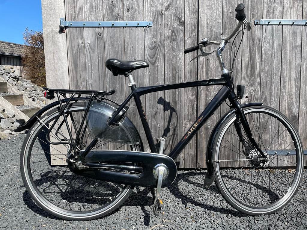 Azor stadsfiets, zwart, 3 versnellingen, Fietsen en Brommers, Fietsen | Heren | Herenfietsen, Gebruikt, Versnellingen, Schijfrem