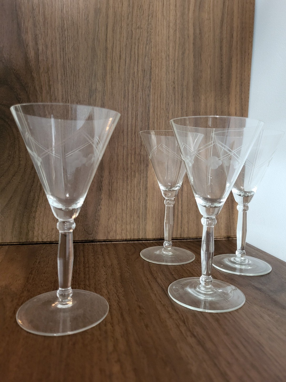 4 vintage borrel-/wijnglazen, Ophalen of Verzenden, Zo goed als nieuw, Overige typen