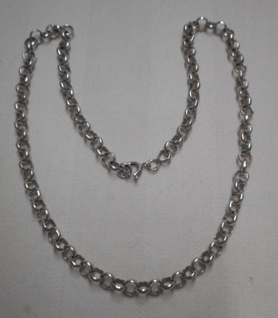 Zilveren jasseron schakel ketting nr.1163, Sieraden, Tassen en Uiterlijk, Kettingen, Verzenden, Zo goed als nieuw, Zilver, Zilver