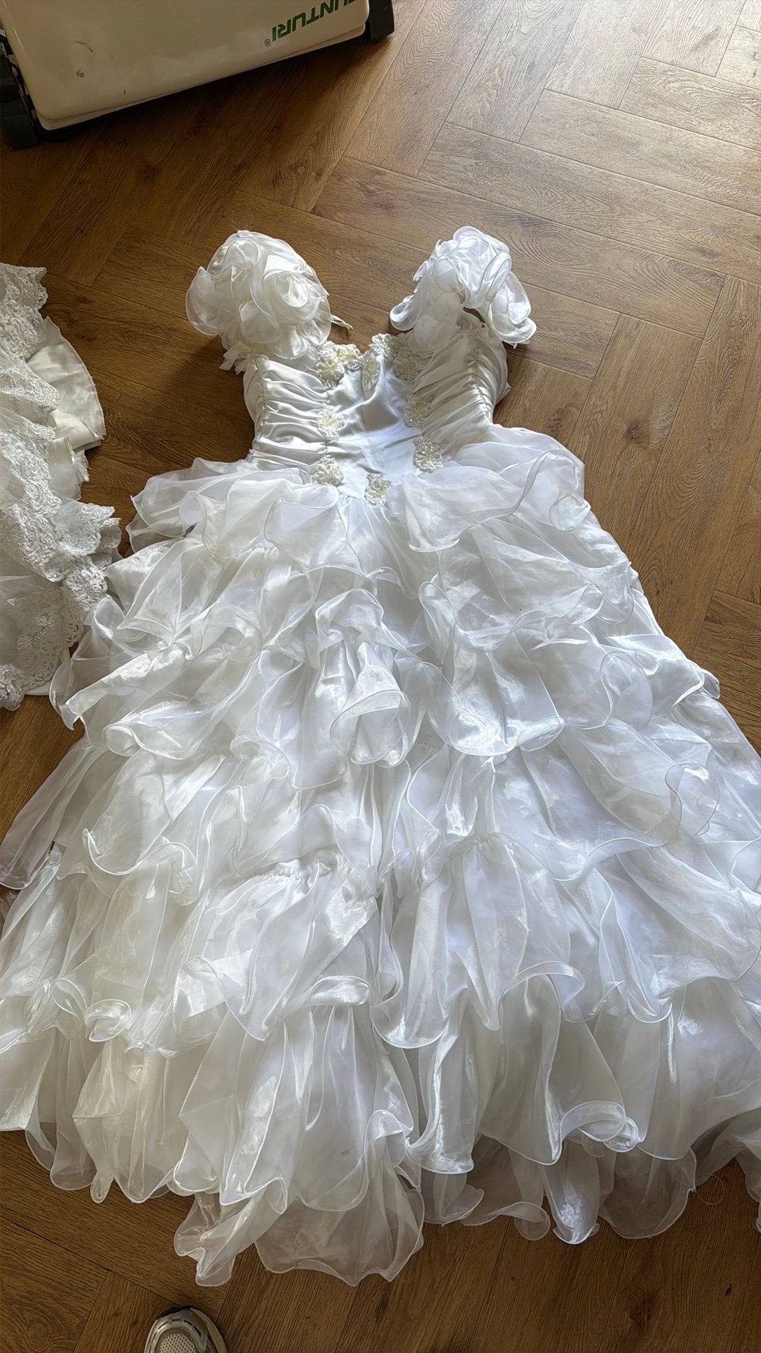 Trouwjurk maat S/M, Kleding | Dames, Ophalen of Verzenden, Gedragen, Wit, Trouwjurk