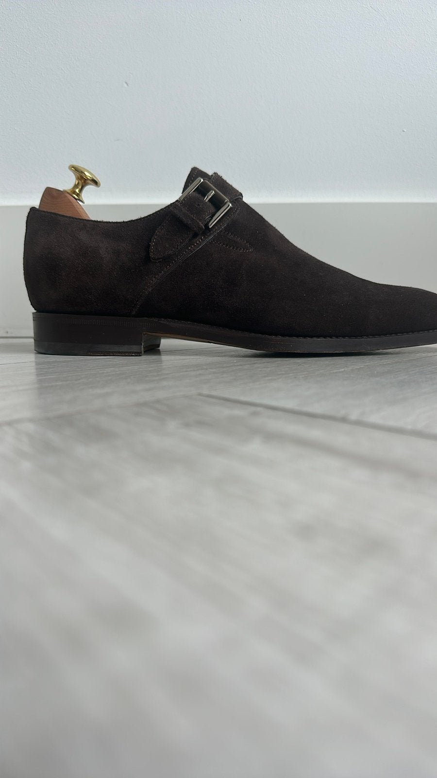 Foto 7 van SANTONI (Goodyear-constructie) Gesp Bruin Suede, maat 5 (UK)