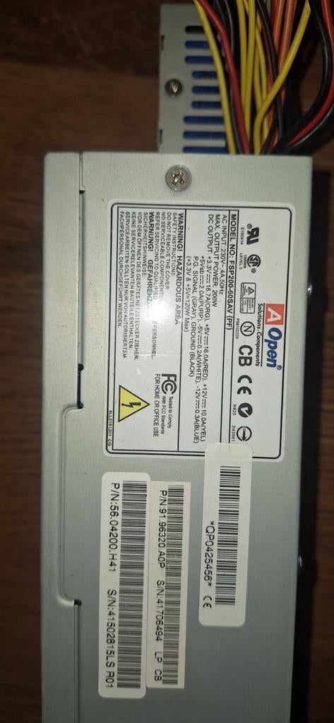 AOpen FSP200-60SAV 200W Voeding, Ophalen of Verzenden, Zo goed als nieuw
