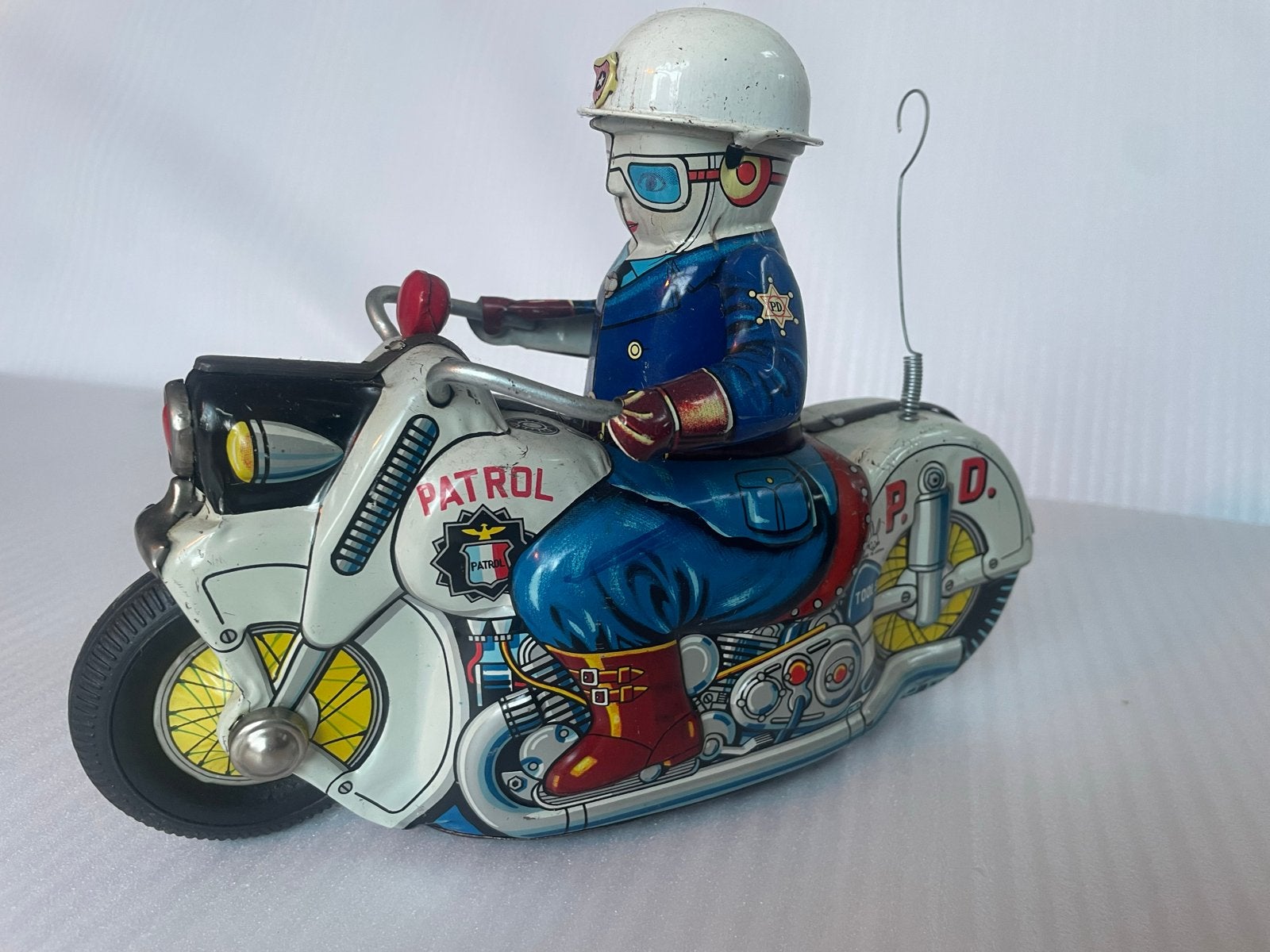 Usagiya Blikken Politie Motor PD512, Antiek en Kunst, Ophalen of Verzenden
