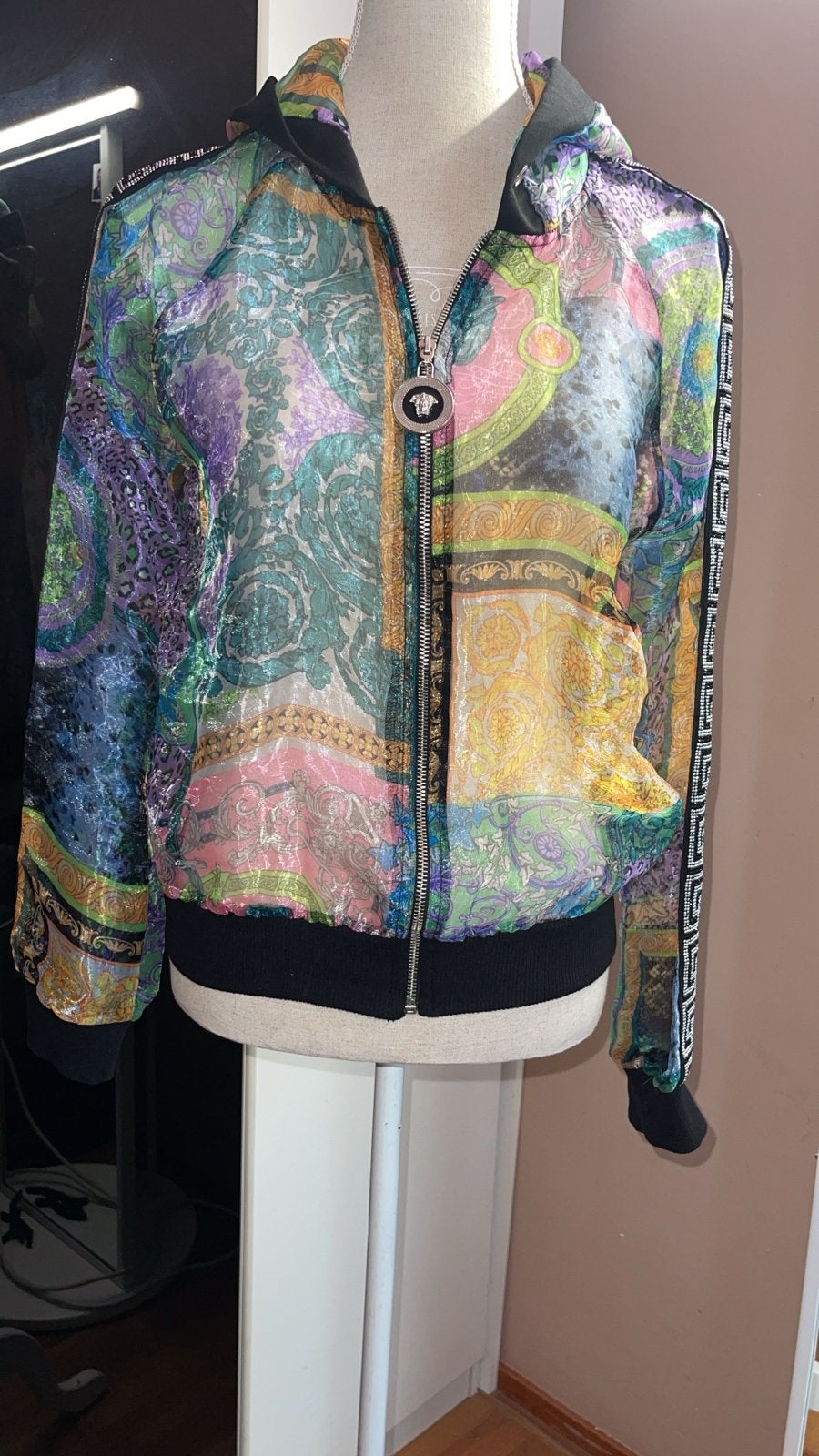 Versace Bomberjack met capuchon, maat 44, Ophalen of Verzenden, Zo goed als nieuw, Maat 42/44 (L), Blauw