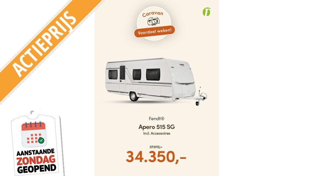 Fendt Apero 515 SG ACTIEPRIJS, Caravans en Kamperen, Schokbreker, Rondzit, Bedrijf, Overige typen