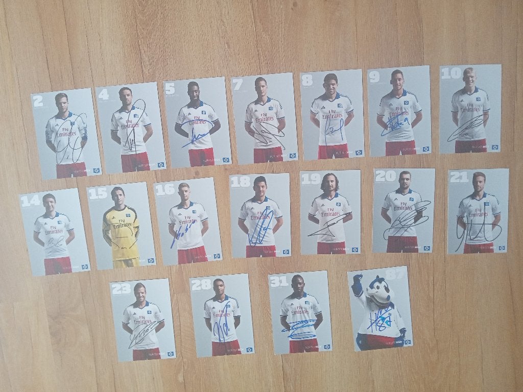 Gesigneerde 2013-2014 spelerskaarten HSV (Hamburger SV), Verzamelen, Sportartikelen en Voetbal, Ophalen of Verzenden, Nieuw, Buitenlandse clubs